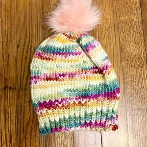 Colorful Knit Pom-Pom Beanie for Kids